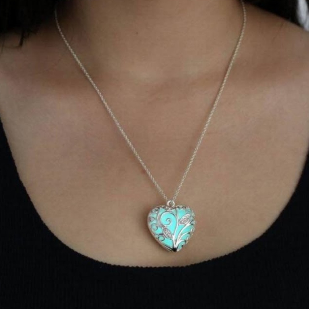 Sweetheart Glow in the Dark Steampunk Pendant